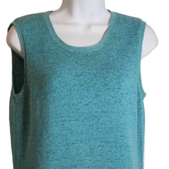 Pendleton Aquamarine Knit Sleeveless Round Neck Sweater Vest - Picture 2 of 8